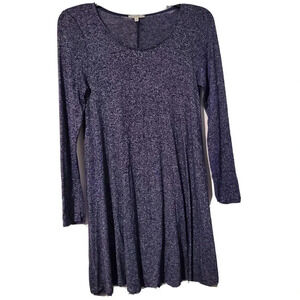 011) Charlotte Russe Dress Heather Blue Long Sleeve Knit Medium Womens